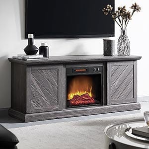 Walden Electric Fireplace TV Stand in Weathered Gray