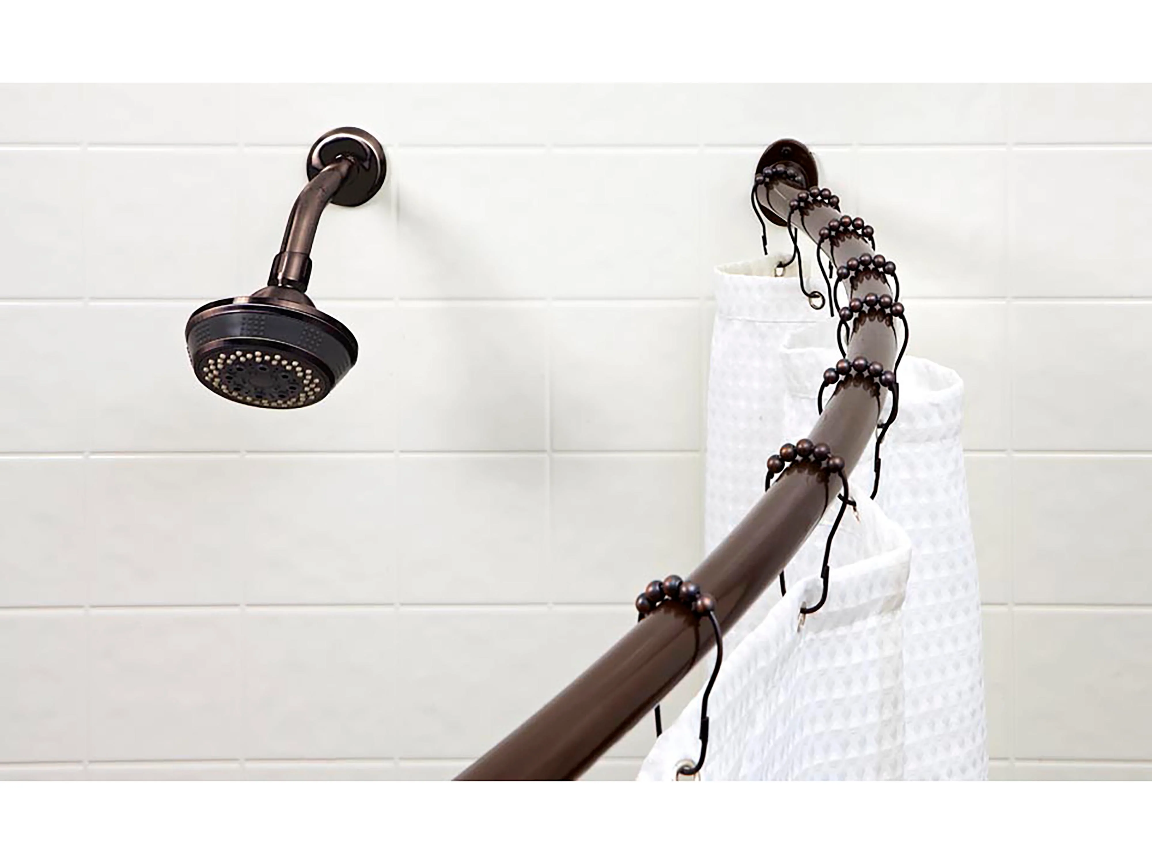 Bath Bliss Curved Shower Rod in Bronze
