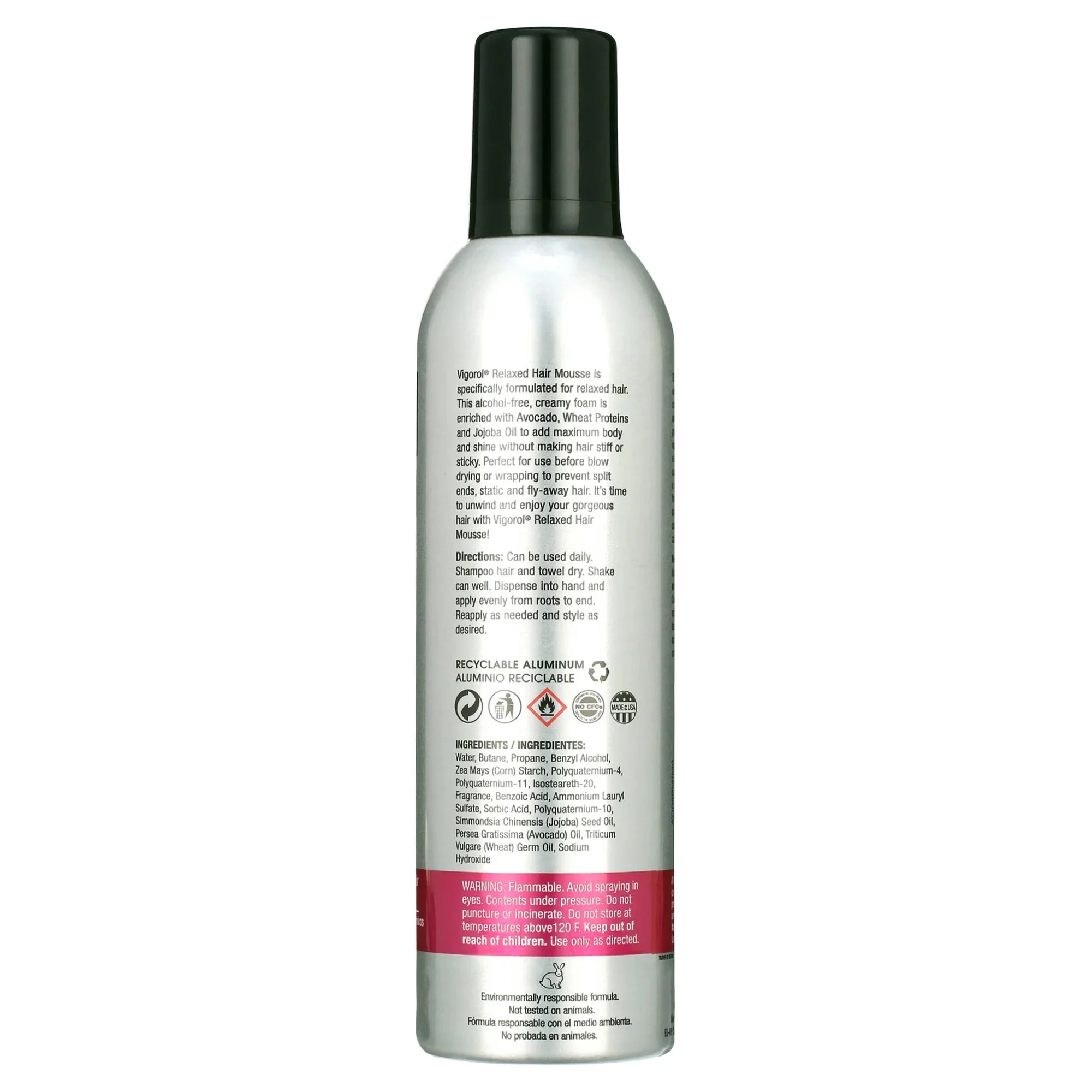 Vigorol Relaxed Alcohol Free Hair Mousse, 12 Ounce