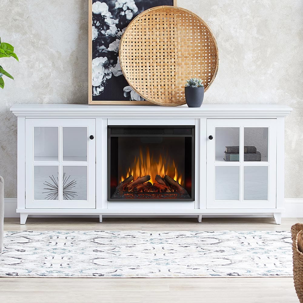 Norwell Infrared Electric Fireplace TV Stand in White