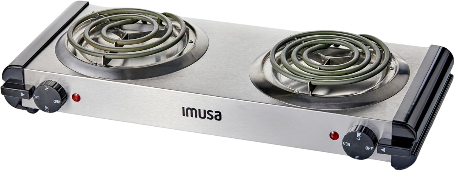 IMUSA USA GAU-80305 Electric Single Burner 1100-Watts, Black