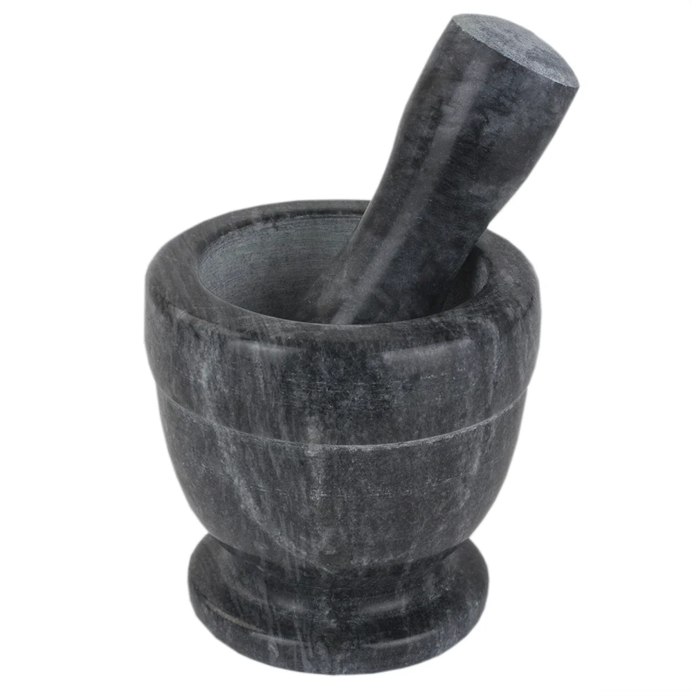 Home Basics Marble Mortar and Pestle, Black