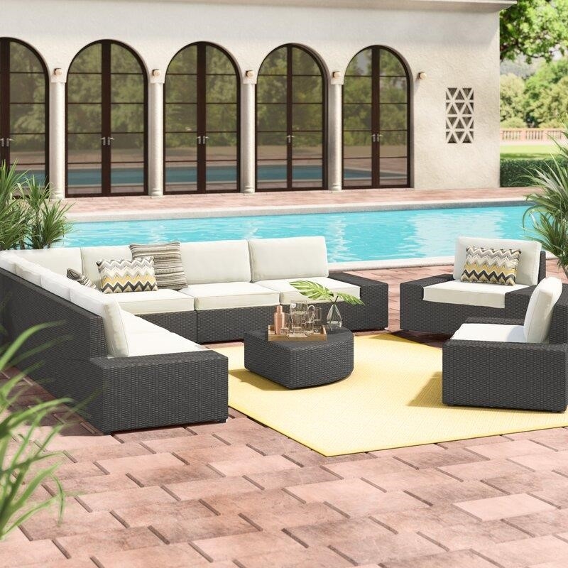 Grainne All Weather Wicker/Rattan 8 - Person Seating Group with Cushions-furniture