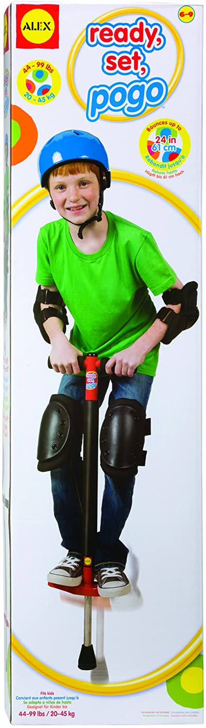 ALEX Toys Ready Set Jumping Pogo Stick, Red-Black, 45-85 Lbs