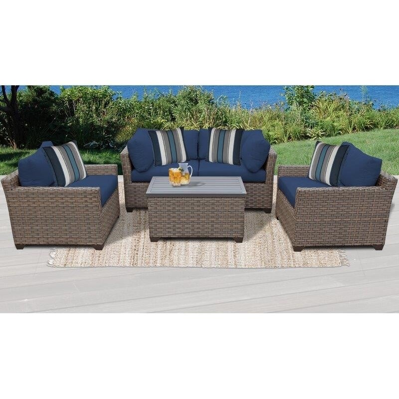 Rochford Wicker/Rattan 4 - Person Seating Group with Cushions-furniture
