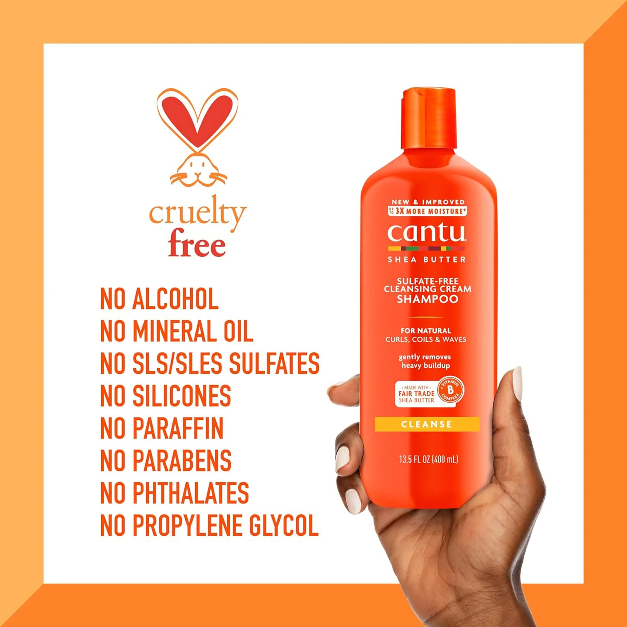 Cantu Shea Butter Sulfate-Free Cleansing Cream Shampoo, 13.5 Ounce