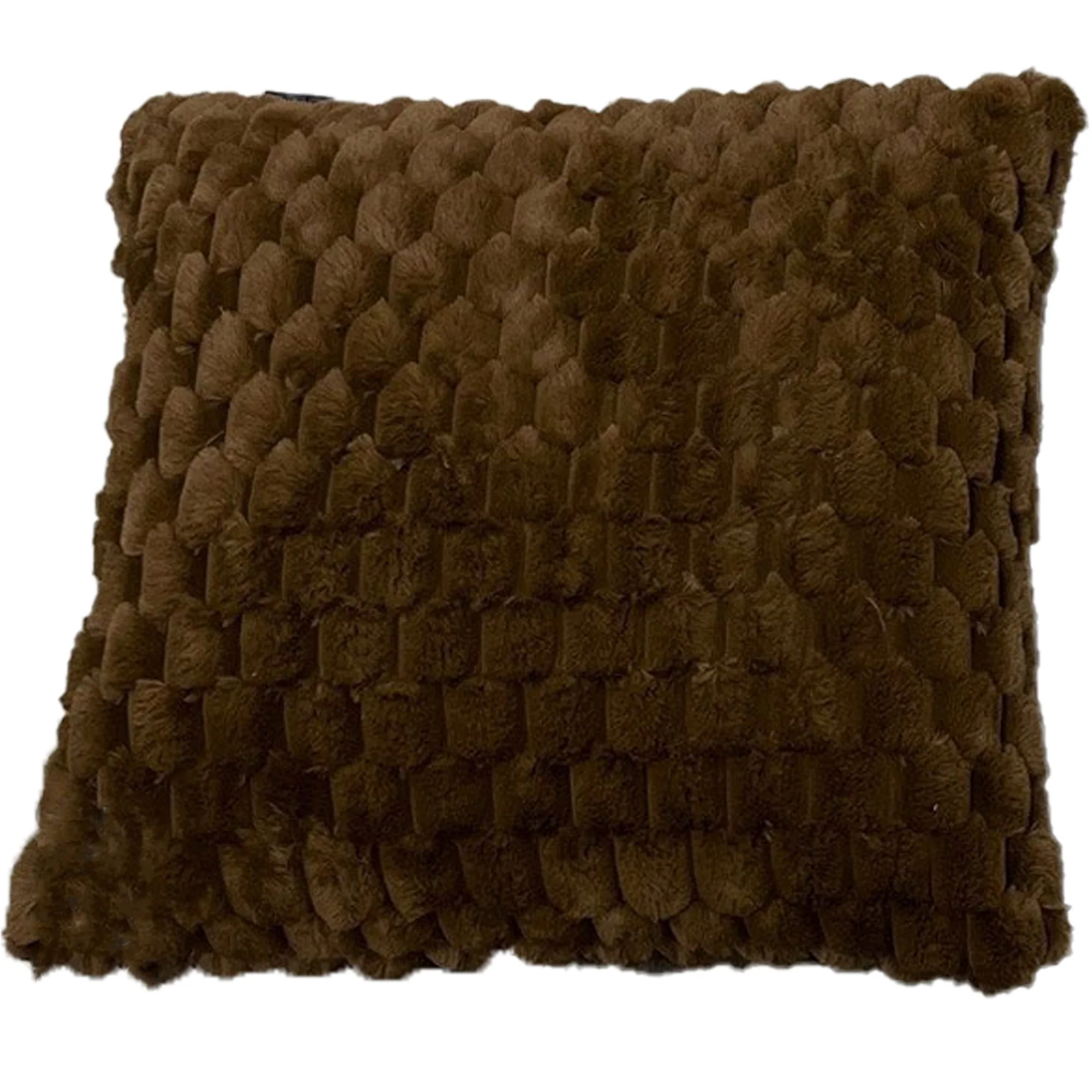 EClair Honeycomb Faux Fur Decorative Throw Pillow, 20x20 Inches