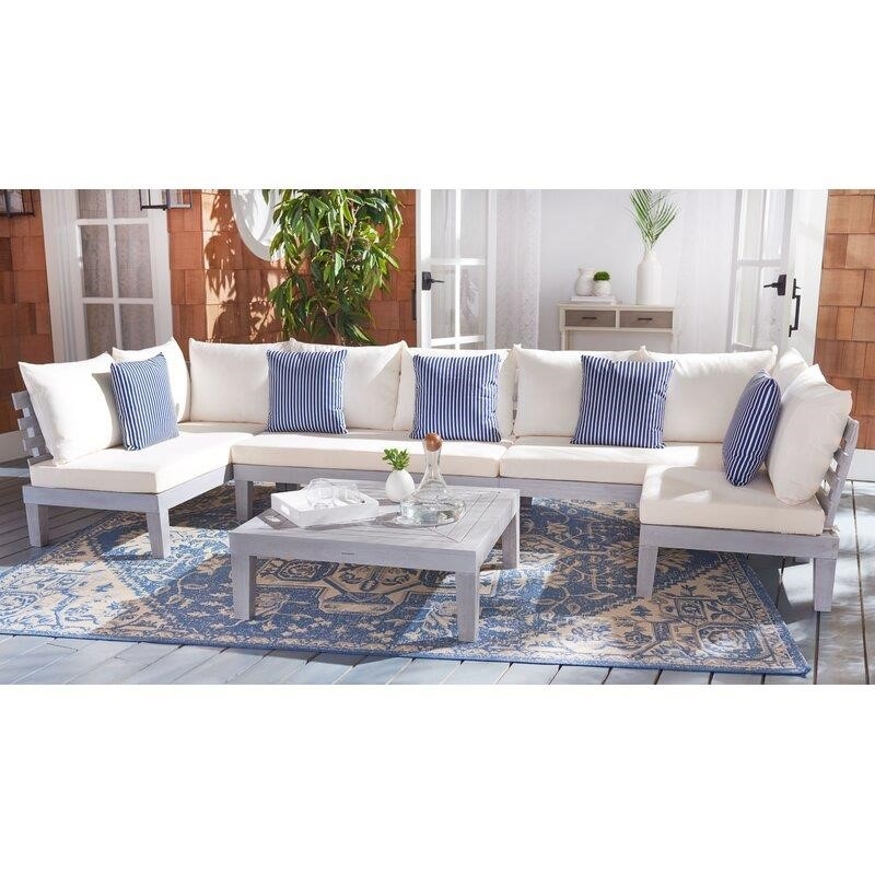 Greta Solid Wood 5 - Person Seating Group with Cushions-furniture