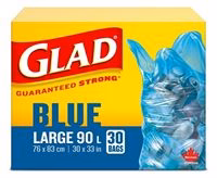 Glad Blue Easy-Tie Large Garbage 90L 30's