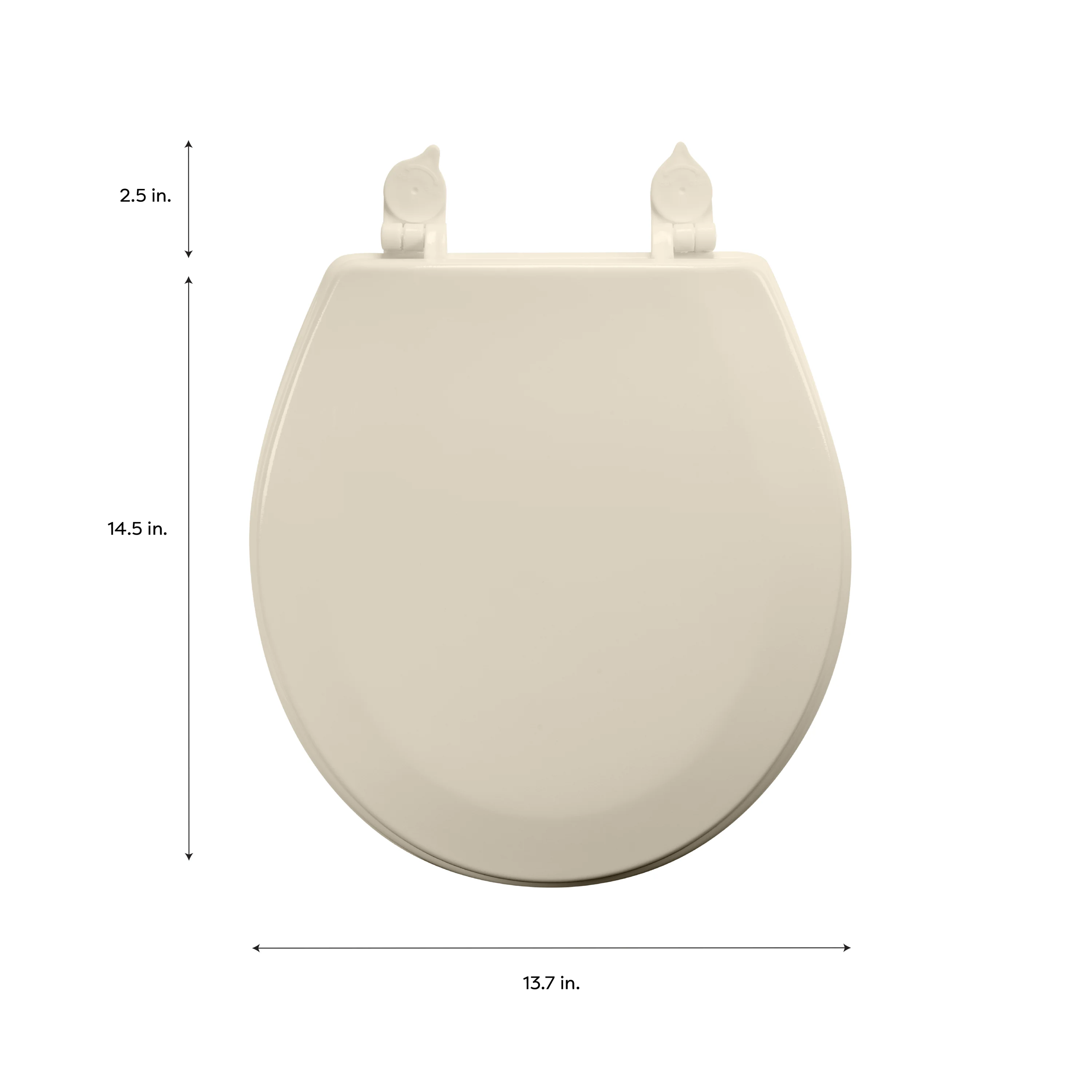Bath Bliss Beveled Standard Round Toilet Seat, Beige