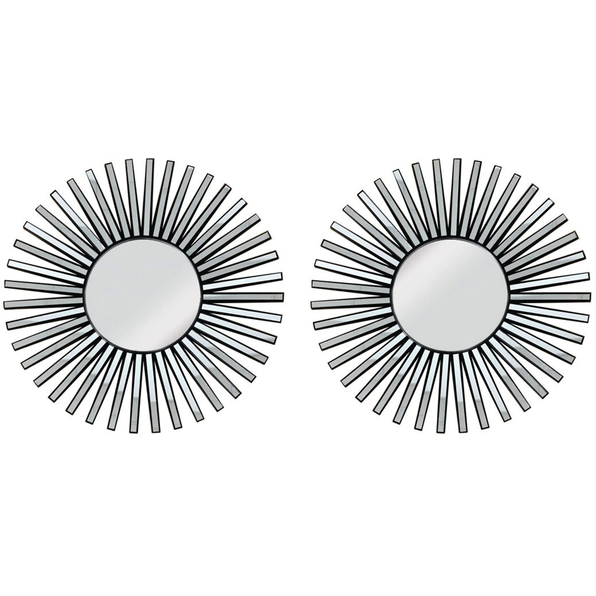 PREMIUS 2 Piece Windmill Wall Decor Mirror Set, Black, 10 Inches