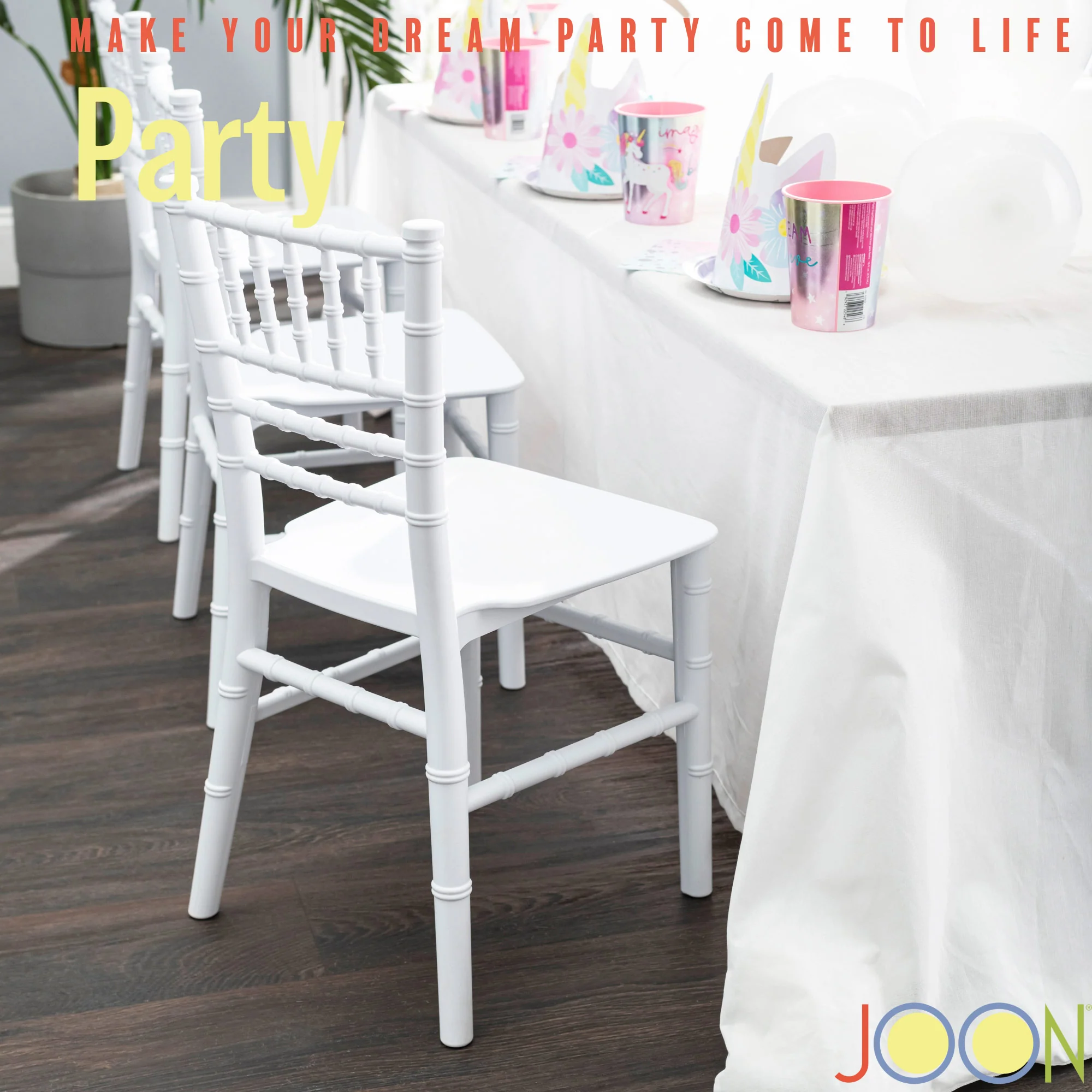 JOON 2 Pack Kids Tiffany Chiavari Chairs, 25x13x14.5 Inches