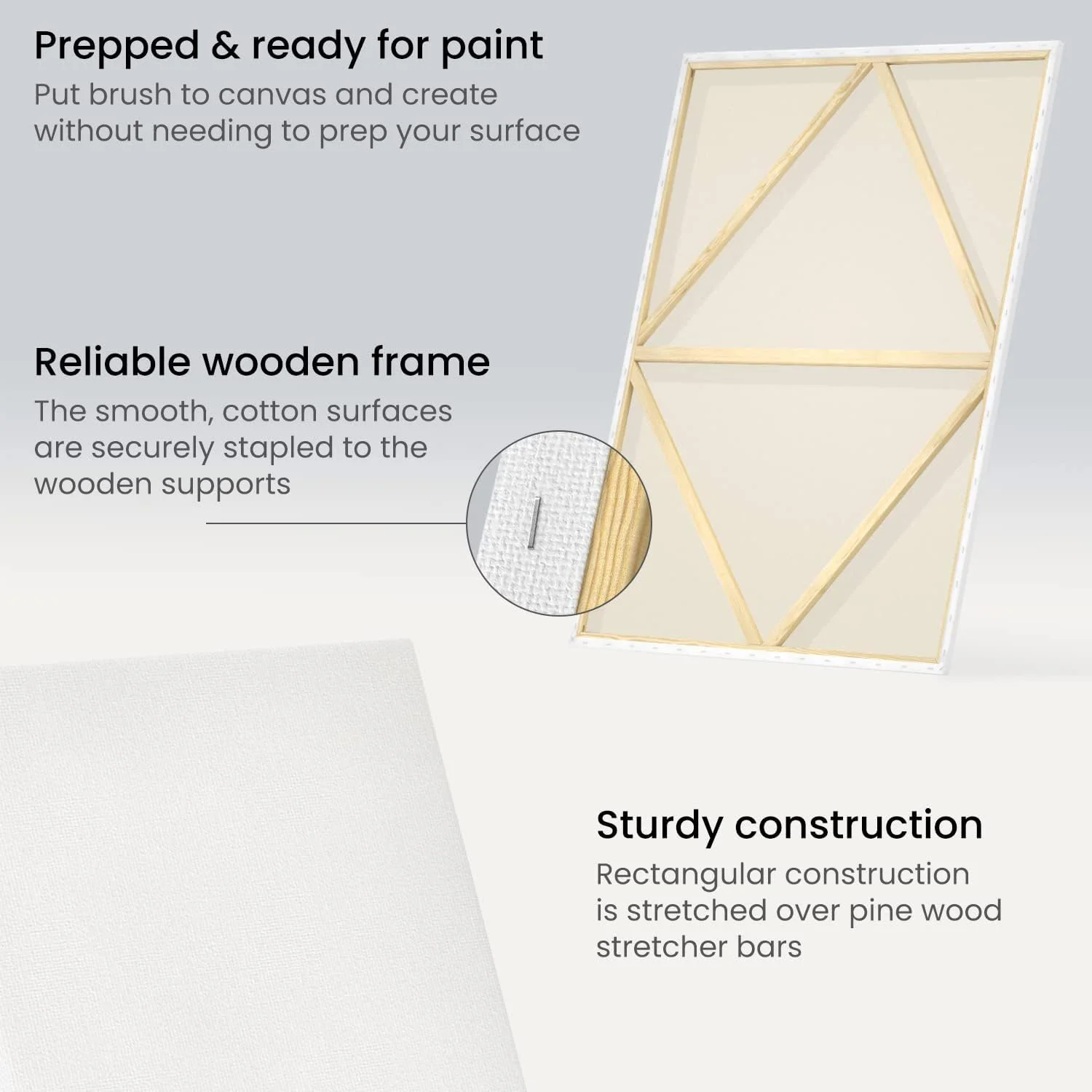 ARTEZA Streched Canvas, 36x45 Inches, 5 Count