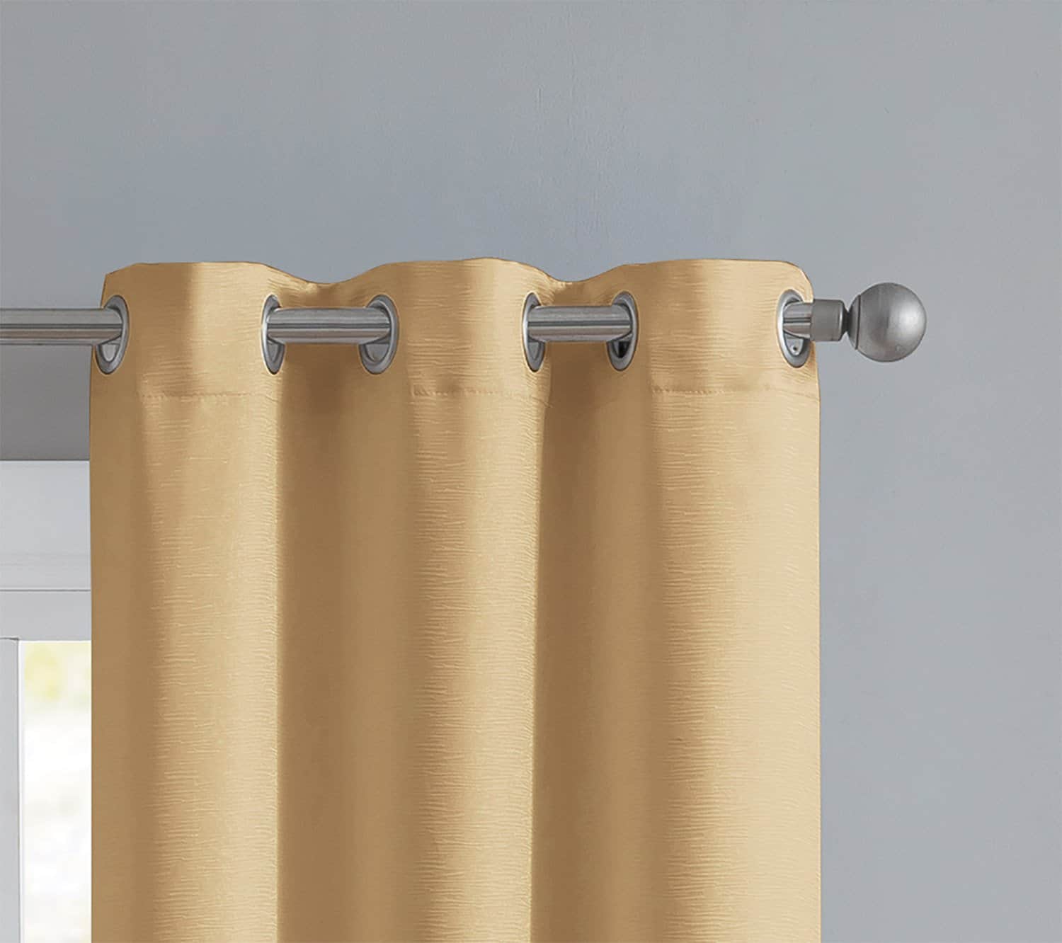 Angela 2-Pack Ribbed Textured Blackout Grommet Window Panel, Taupe, 74x84 Inches