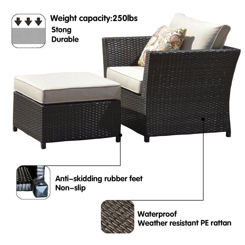 Wicker/Rattan 8 - Person Seating Group with Cushions-furniture
