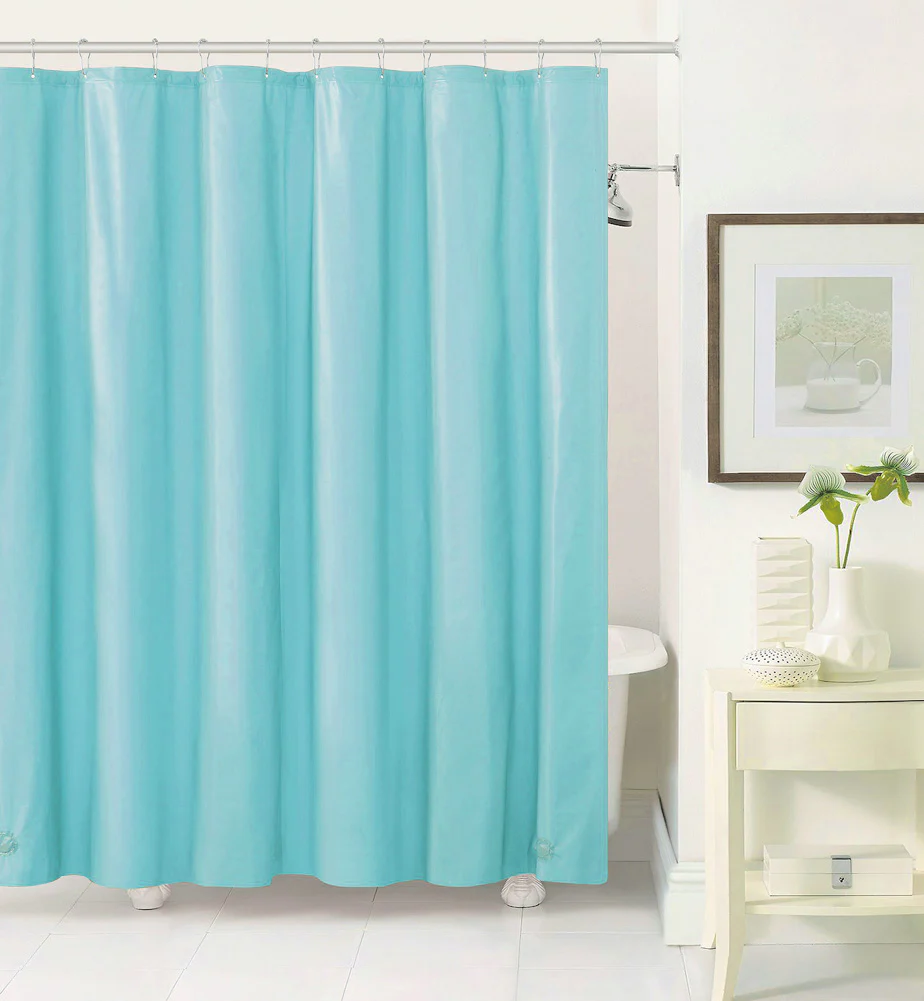 Aqua Block Premium Heavy Weight PEVA Shower Liner, Aqua, 72x72 Inches