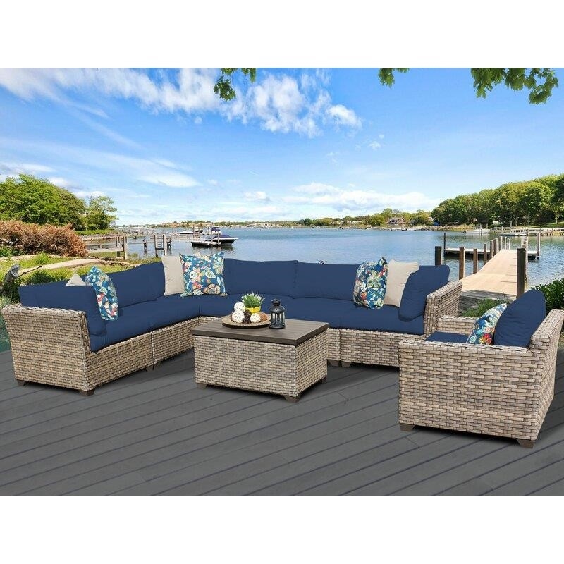 Rochford Wicker/Rattan 7 - Person Seating Group with Cushions-furniture