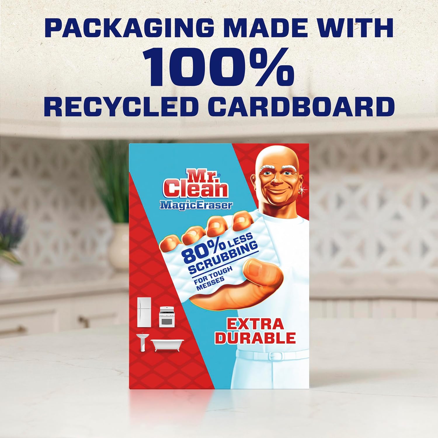 Mr. Clean Magic Eraser Extra Durable, Cleaning Pads with Durafoam, 10 Count