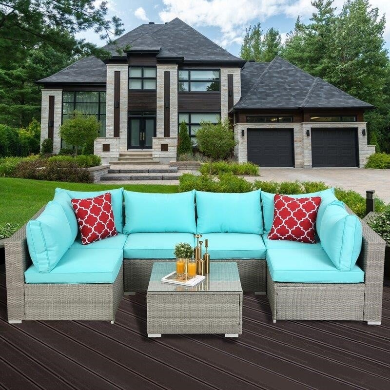 Polla Wicker/Rattan 4 - Person Seating Group with Cushions-furniture