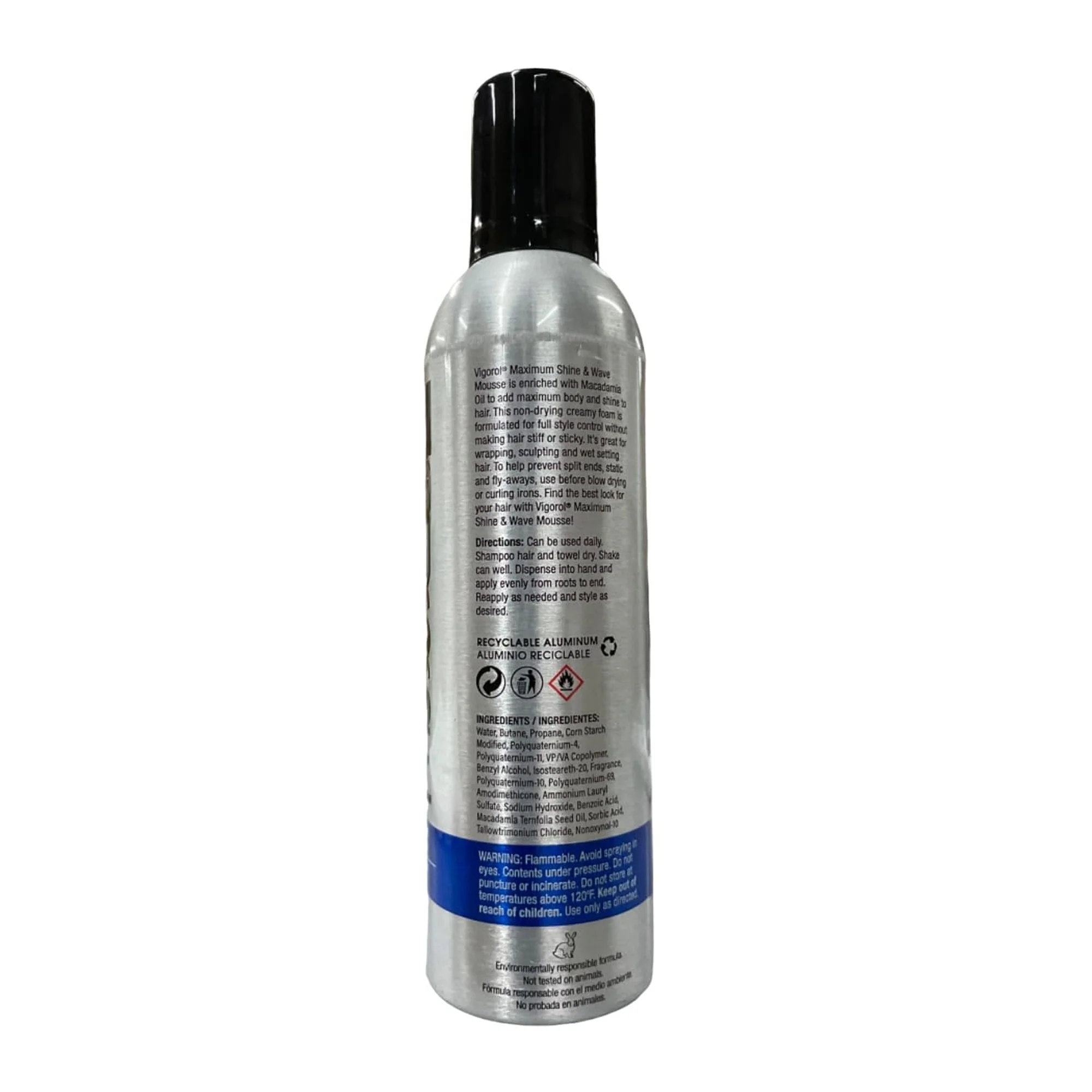 Vigorol Alcohol Free Maximum Shine Wave Mousse, 12 Ounce