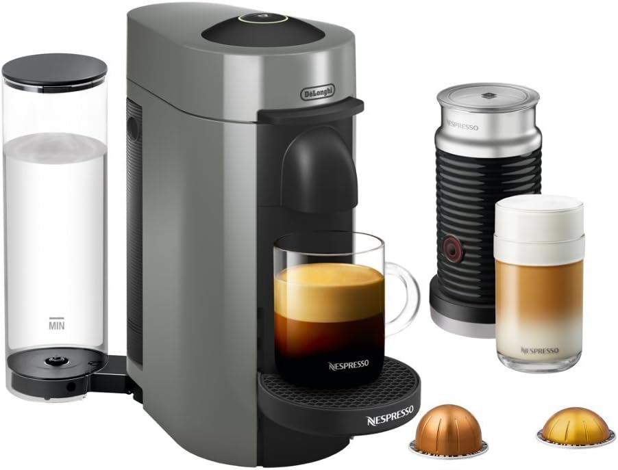 Nespresso Vertuo Plus Coffee and Espresso Maker by De'Longhi, Grey