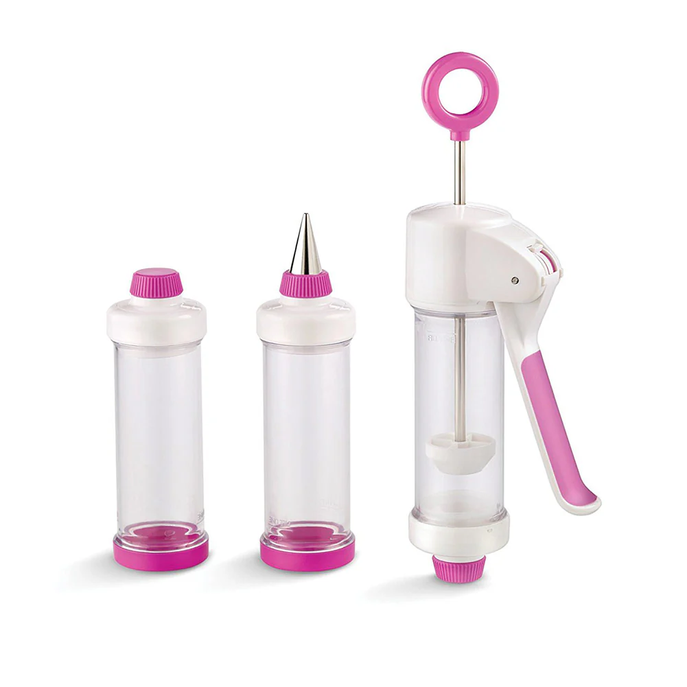 Bakelicious Color Swap Easy Hold Decorating Icing Gun, 3-Piece Set