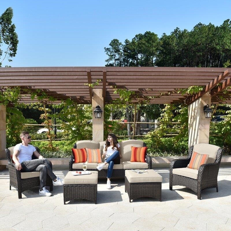 Melanson Wicker/Rattan 5 - Person Seating Group with Cushions-furniture