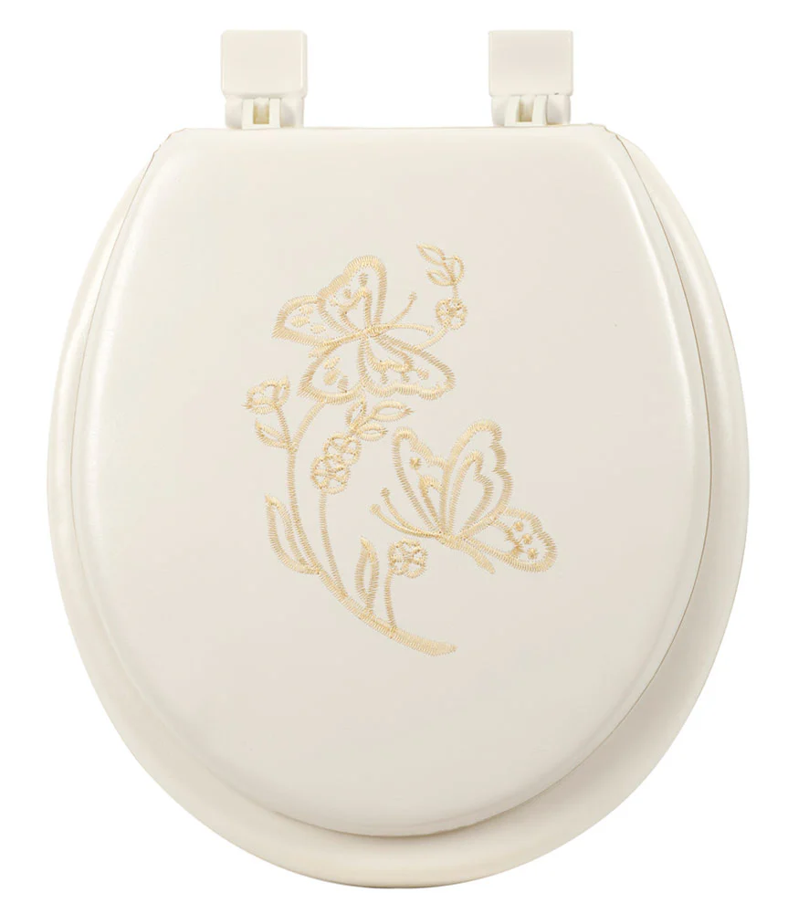 Bath Bliss Extra Soft Standard Round Toilet Seat, Beige
