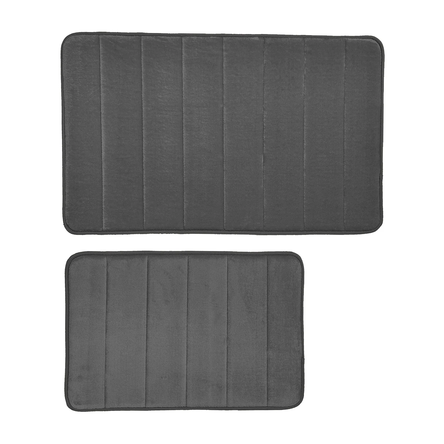 Aspen Stripe Design 2 Piece Memory Foam Bath Rugs, 17x24-20x30 Inches