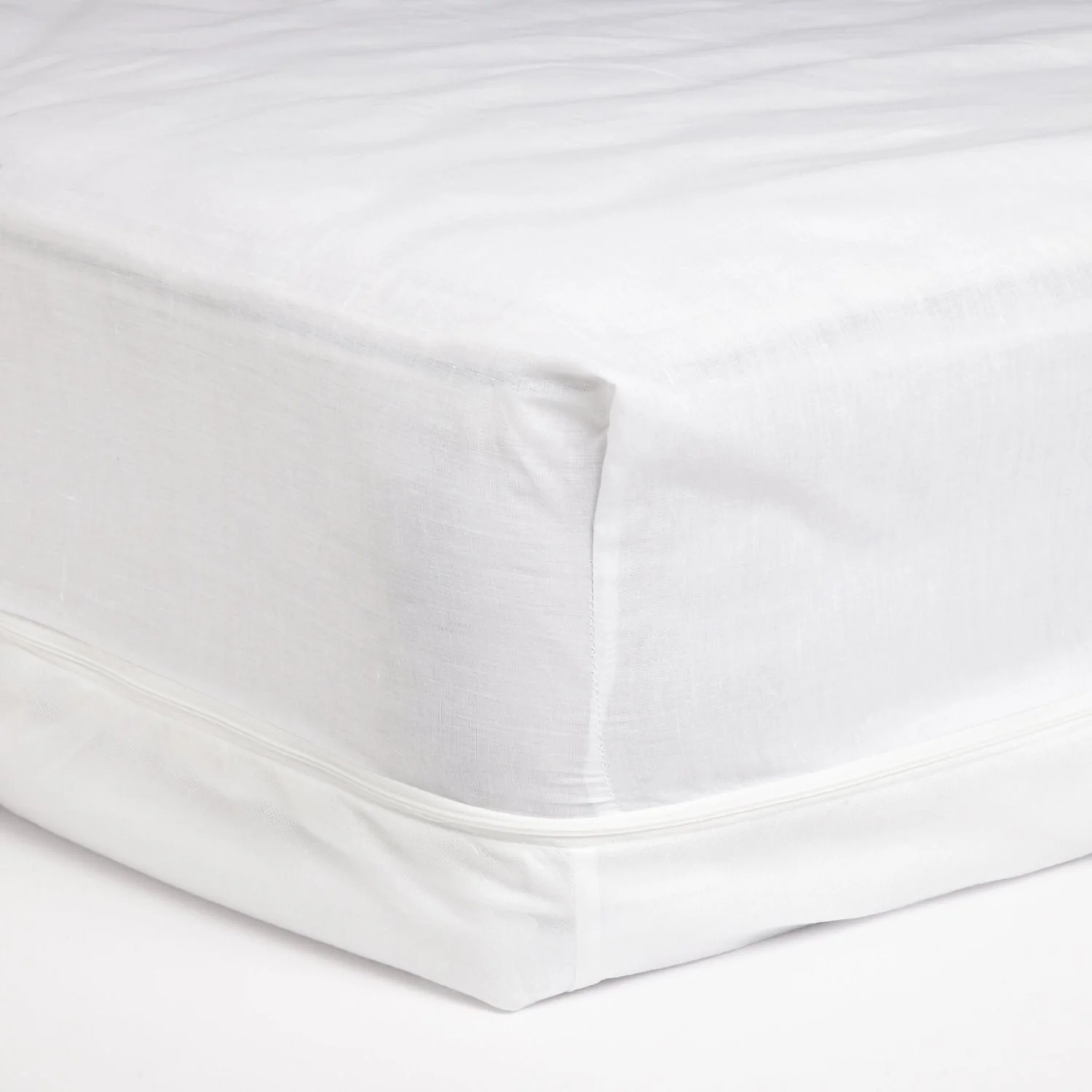 Adorable Poly-Cotton Touch Zippered Mattress Protector Cover, White