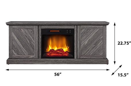 Walden Electric Fireplace TV Stand in Weathered Gray