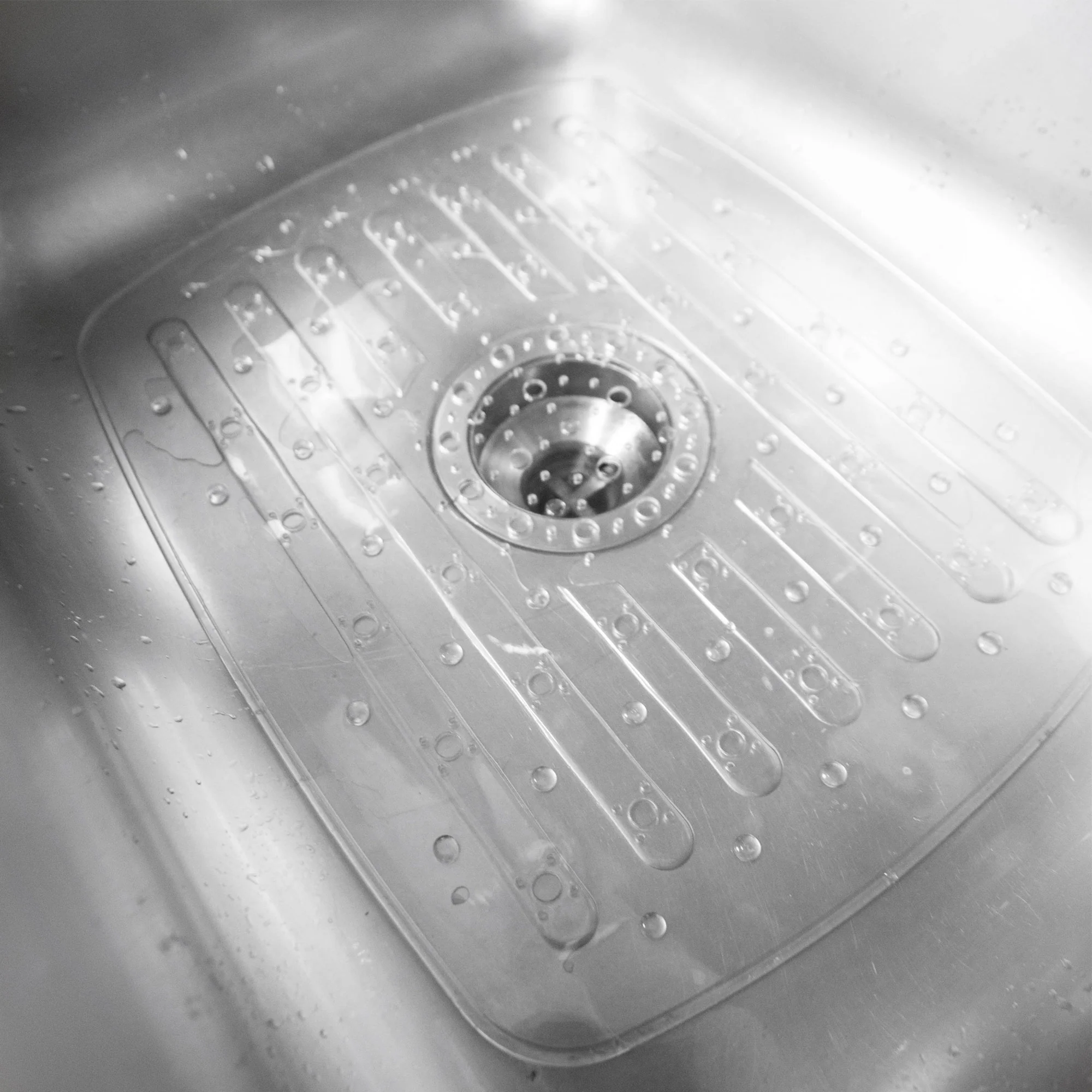 Home Basics Heavy Duty PVC Sink Mat, Clear, 12x16 Inches