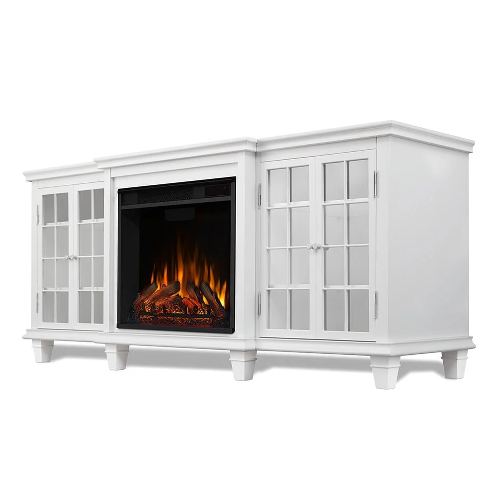 Marlowe Electric Fireplace TV Stand in White