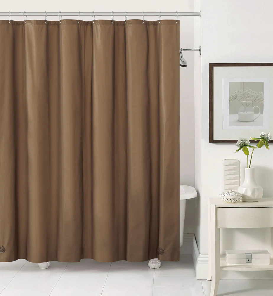 Aqua Block Premium Heavy Weight PEVA Shower Liner, Chocolate, 72x72 Inches