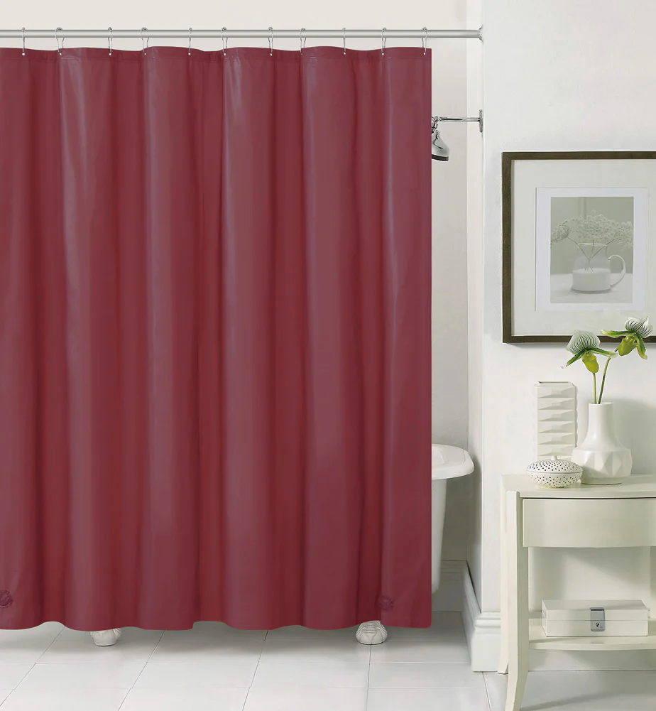 Aqua Block Premium Heavy Weight PEVA Shower Liner, Burgundy, 72x72 Inches