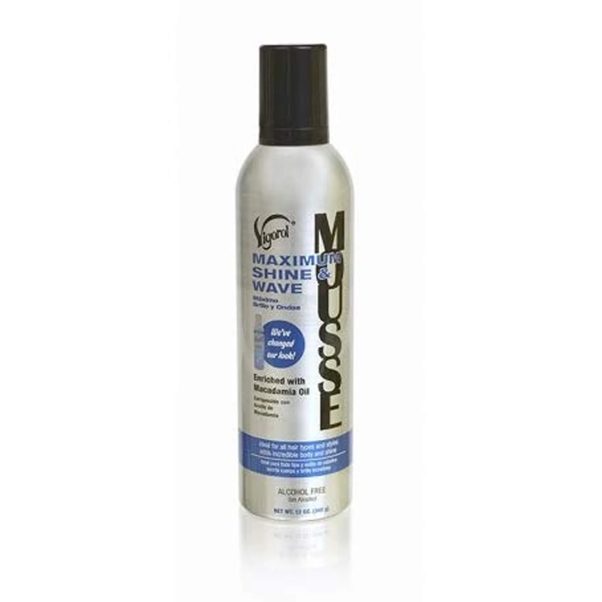 Vigorol Alcohol Free Maximum Shine Wave Mousse, 12 Ounce