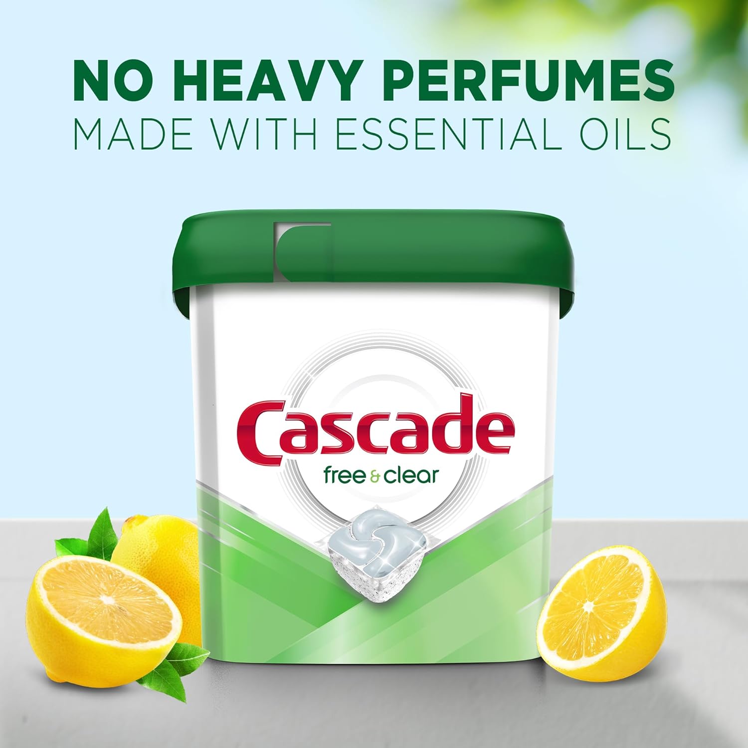 Cascade Free & Clear ActionPacs, Dishwasher Detergent, Lemon Essence, 62 Count