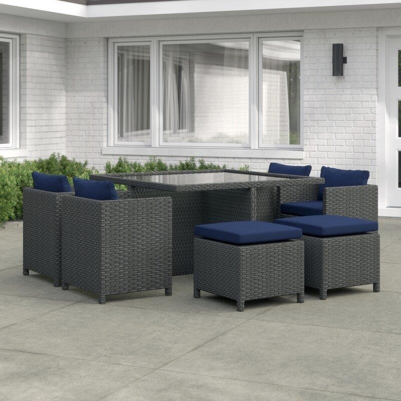 Tripp Square 6 - Person 52.5'' Long Dining Set with Cushions-furniture