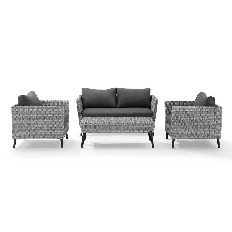 Nico Wicker/Rattan 4 - Person Seating Group with Cushions-furniture