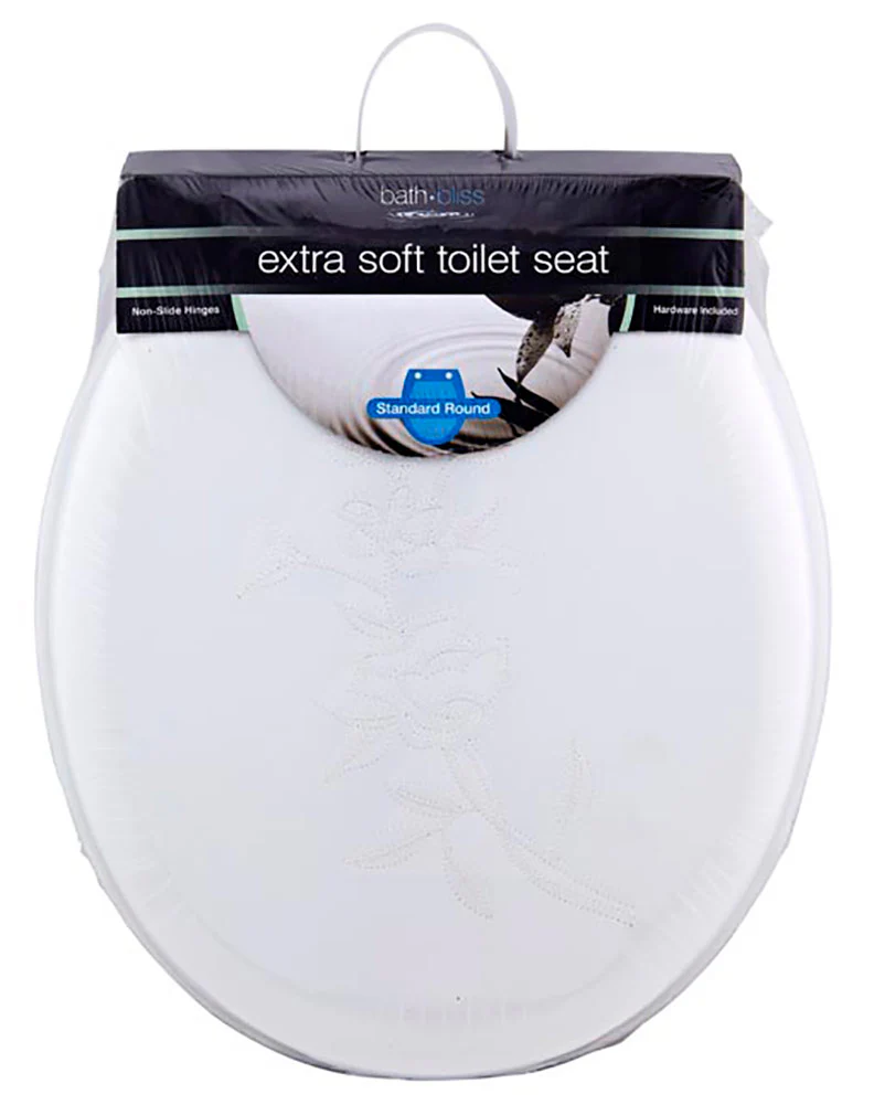 Bath Bliss Extra Soft Standard Round Toilet Seat, White