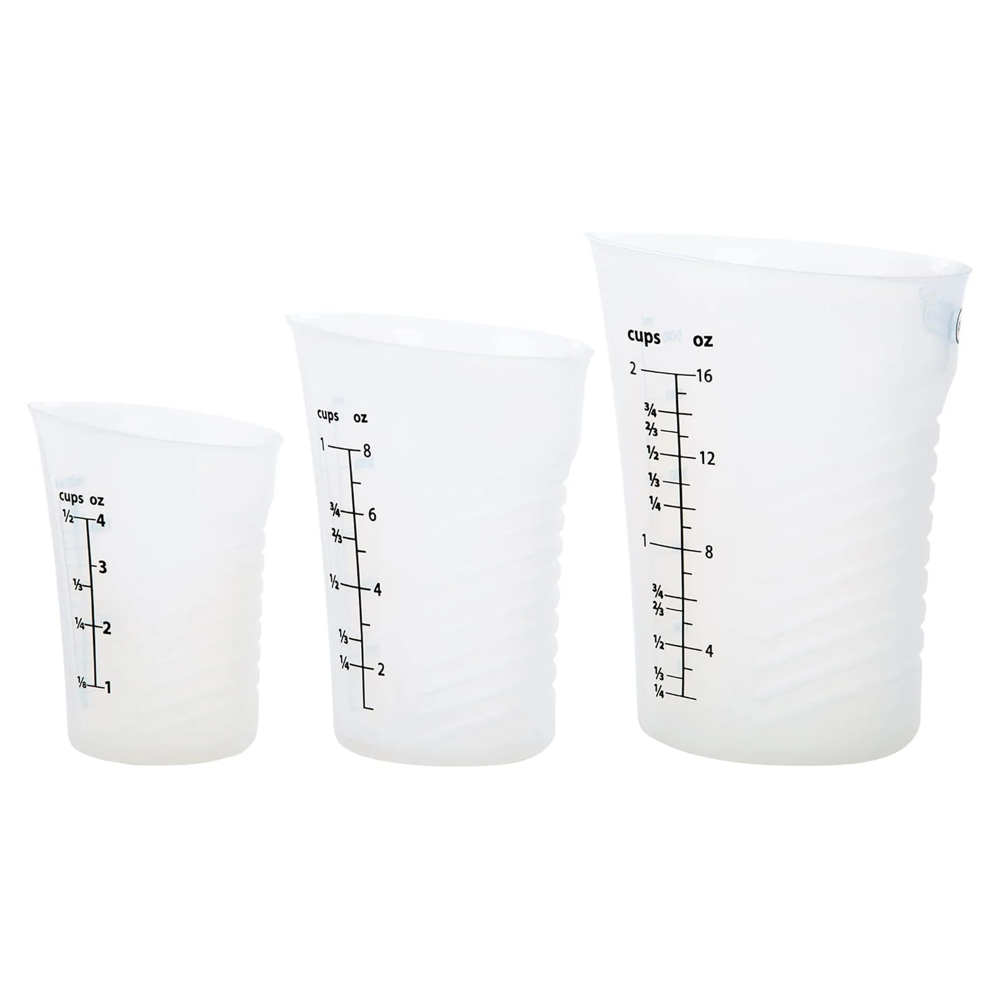 Prep Solutions 3 Pieces High Heat Silicone Measuring Cups Set, Clear