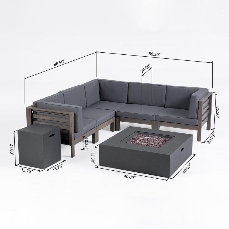 Patson Solid Wood 4 - Person Seating Group with Cushions-furniture