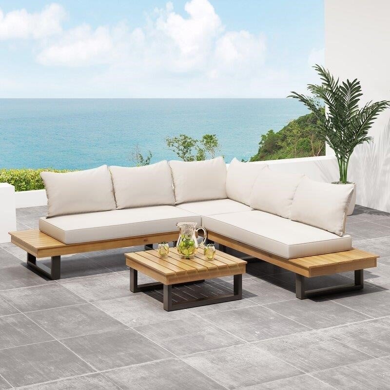 Monterey Solid Wood 5 - Person Seating Group with Cushions-furniture