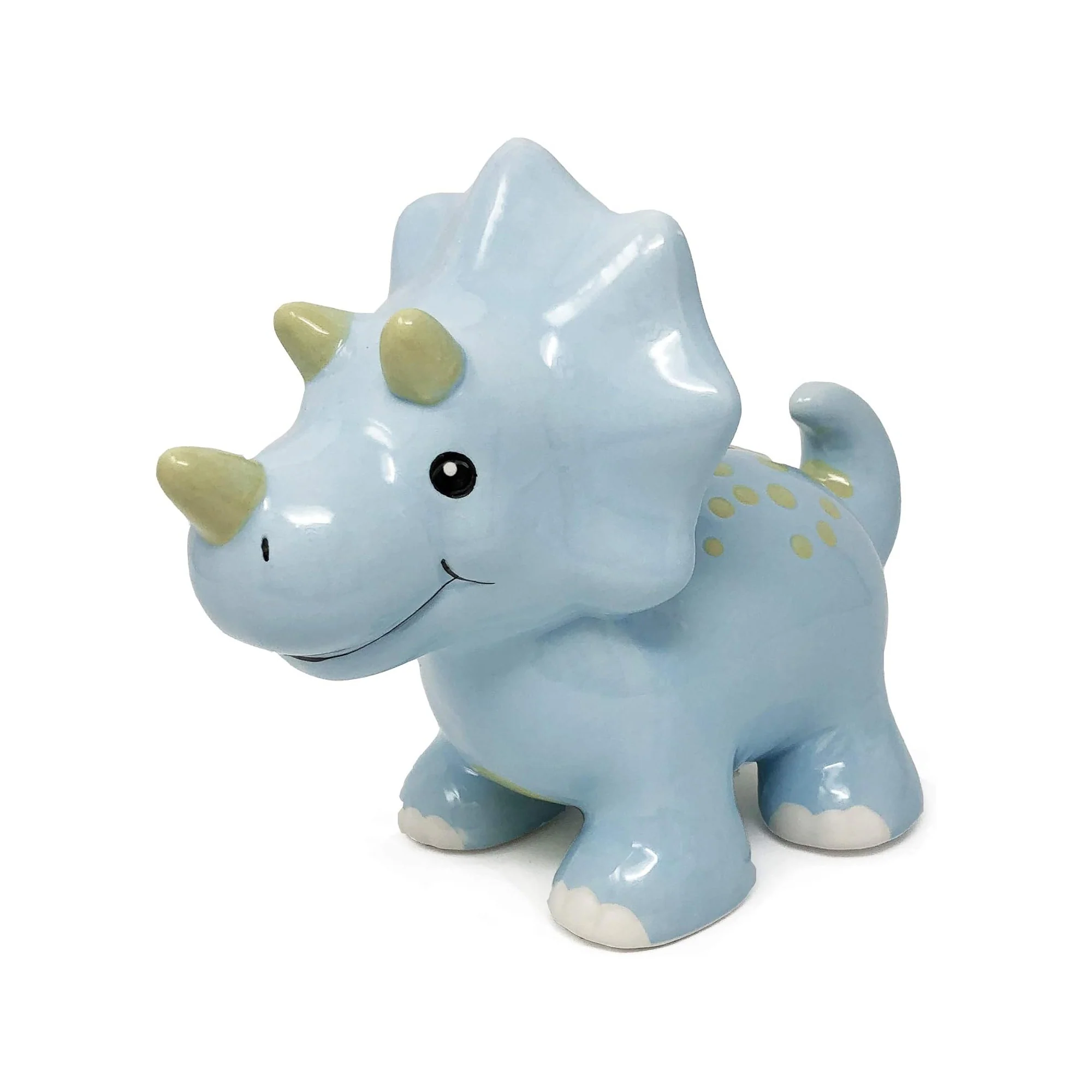 Hapinest Ceramic Dinosaur Piggy Bank for Boys, Triceratops, 7x5.5x3.5 Inches