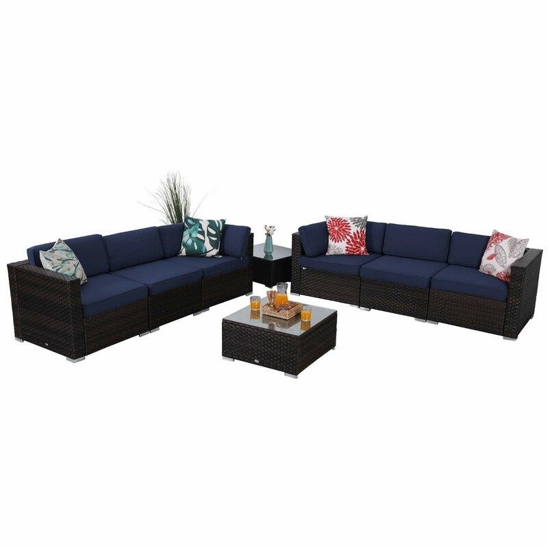 Ragnar 8 Piece Rattan Sofa Seating Group with Cushions-furniture