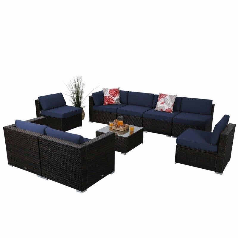 Marcellus Wicker/Rattan 8 - Person Seating Group with Cushions-furniture