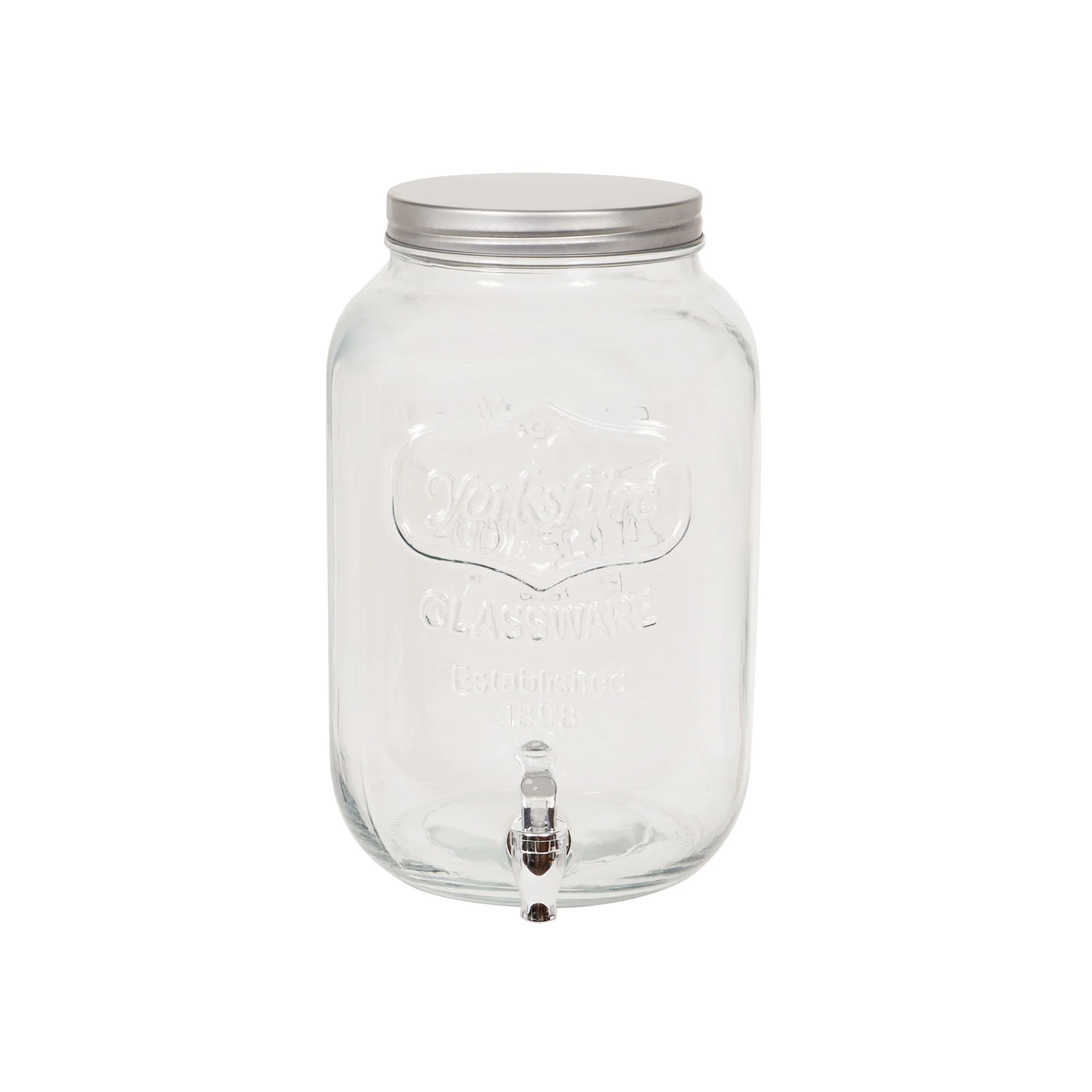 Home Basics Yorkshire Glass Beverage Dispenser, Clear, 8 Liter (2 Gallon)