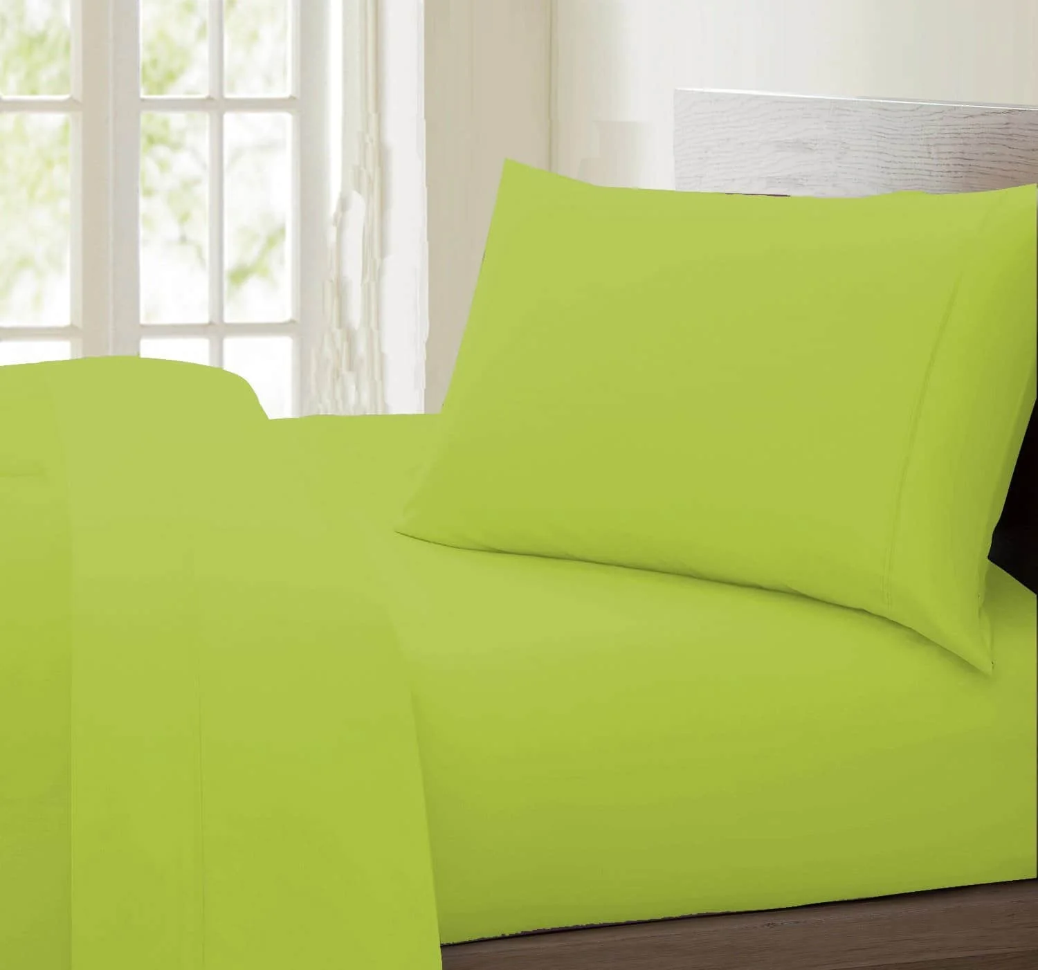 Allessia Wrinkle Free Super Soft Sheet Set, Lime
