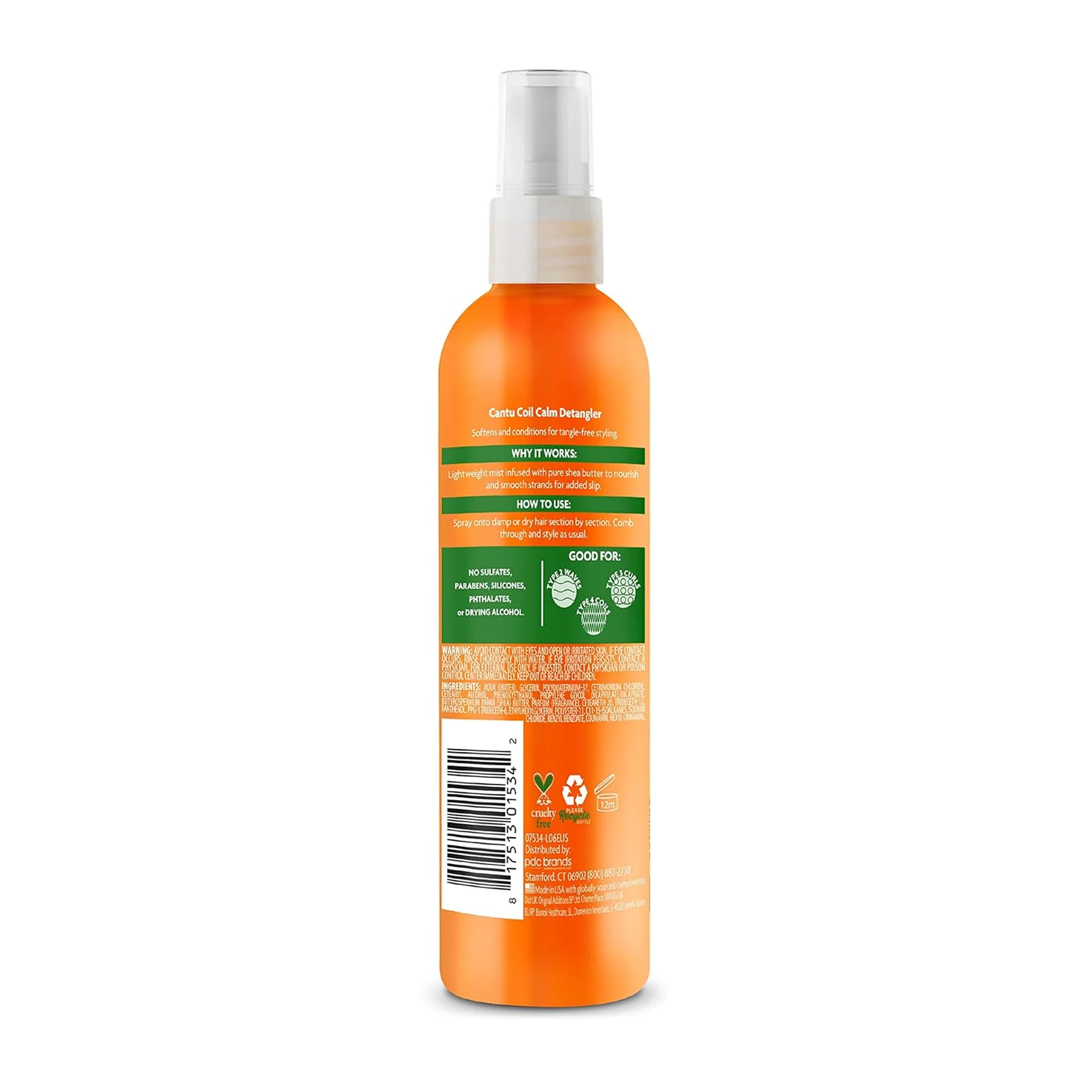 Cantu Shea Butter Coil Calm Detangler Tangle Free Hair Conditioner, 8 Ounce