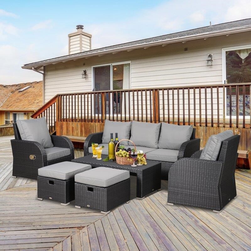 Jayden-John Wicker/Rattan 352 - Person Seating Group with Cushions-furniture